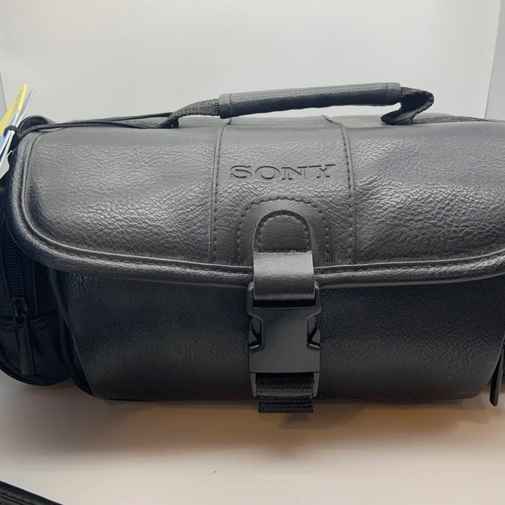 Sony HandyCam LCS-VA3 Leather Carrying Case Bag with Manuals and Extras